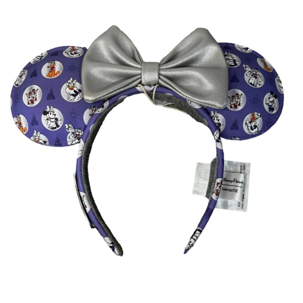 Disney100 Platium and Purple Mickey & Friends Loungefly Minnie Ear Headband - Picture 2 of 3